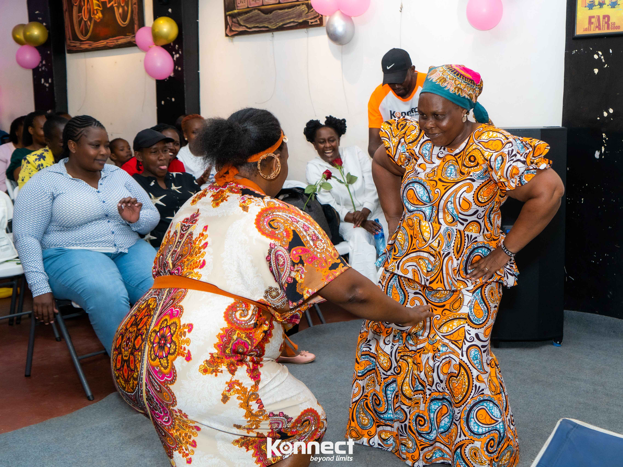 Mothers dancing together